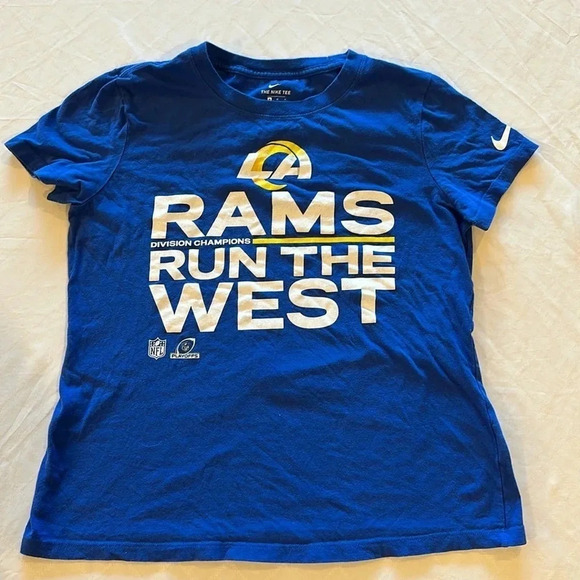 Nike LA Rams Division Campions Run the West‎ Tee shirt women’s medium EUC - Picture 1 of 3